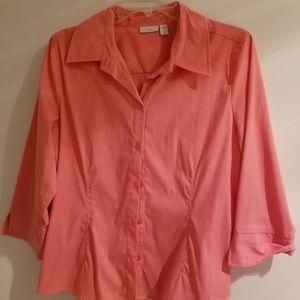 Salmon Button-down Blouse